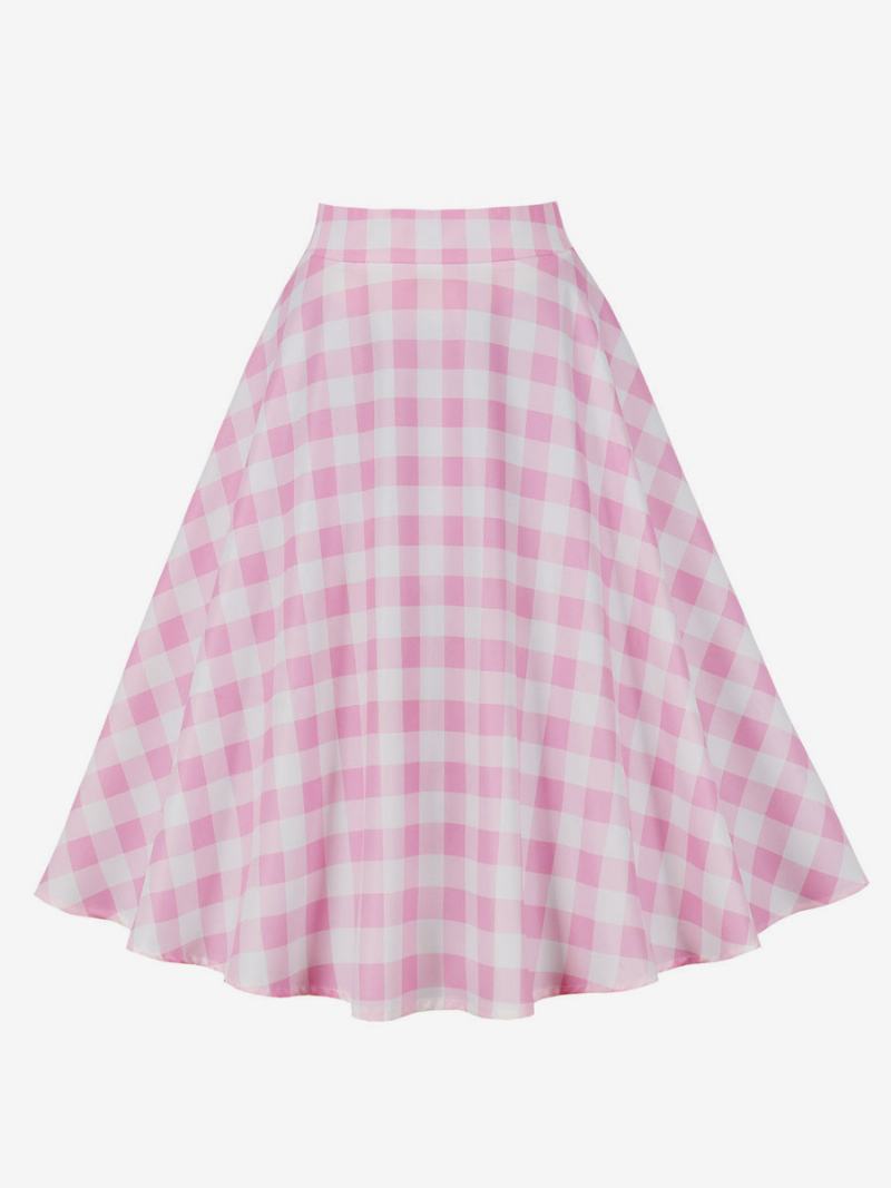 Barbie Pink Gingham Φούστα Καρό Γυναικείο Πάτο Με Μήκος Στη Μέση