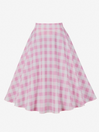 Barbie Pink Gingham Φούστα Καρό Γυναικείο Πάτο Με Μήκος Στη Μέση