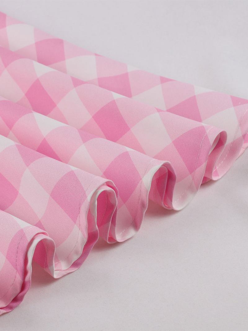 Barbie Pink Gingham Φούστα Καρό Γυναικείο Πάτο Με Μήκος Στη Μέση - Ροζ