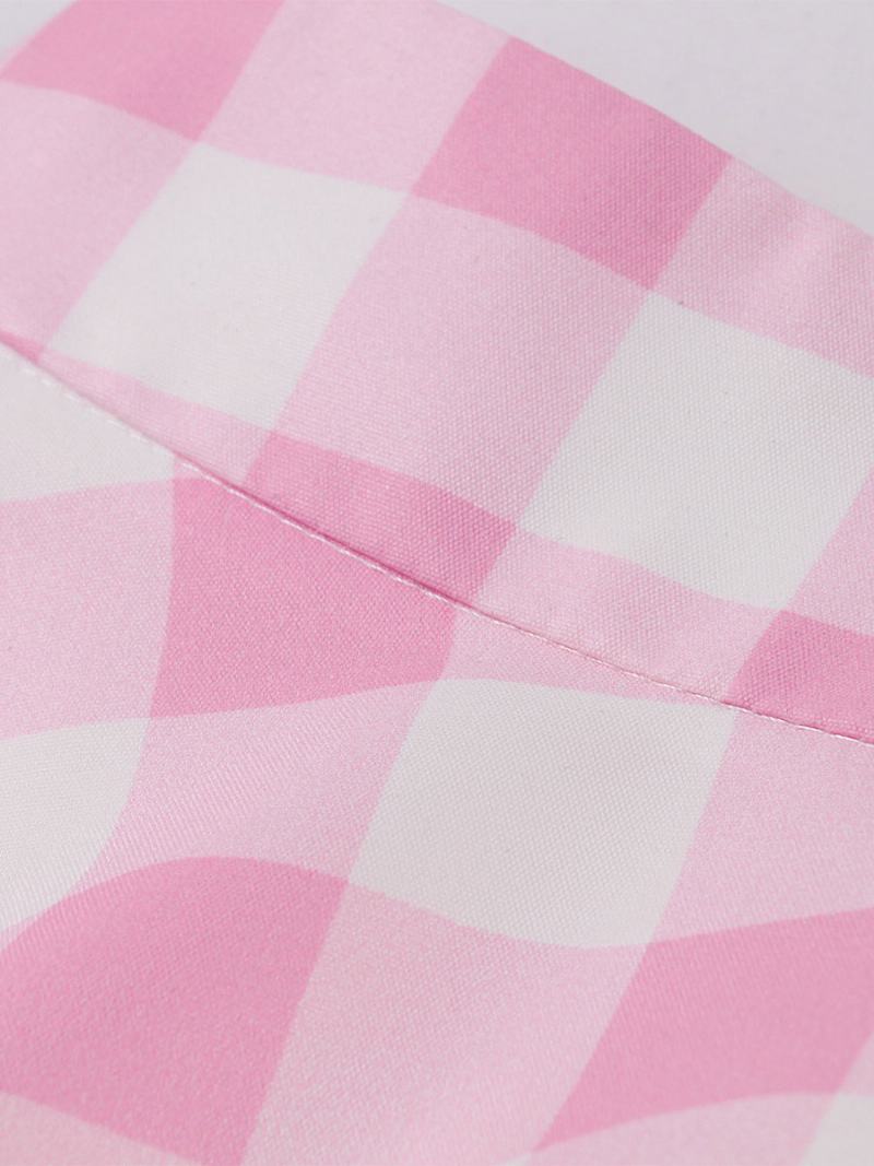 Barbie Pink Gingham Φούστα Καρό Γυναικείο Πάτο Με Μήκος Στη Μέση - Ροζ