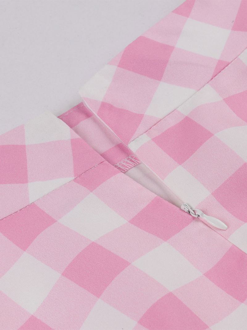 Barbie Pink Gingham Φούστα Καρό Γυναικείο Πάτο Με Μήκος Στη Μέση - Ροζ