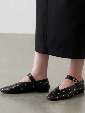 Black Ballerina Flats Γυναικεία Στρας Στρογγυλά Μπαλαράκια