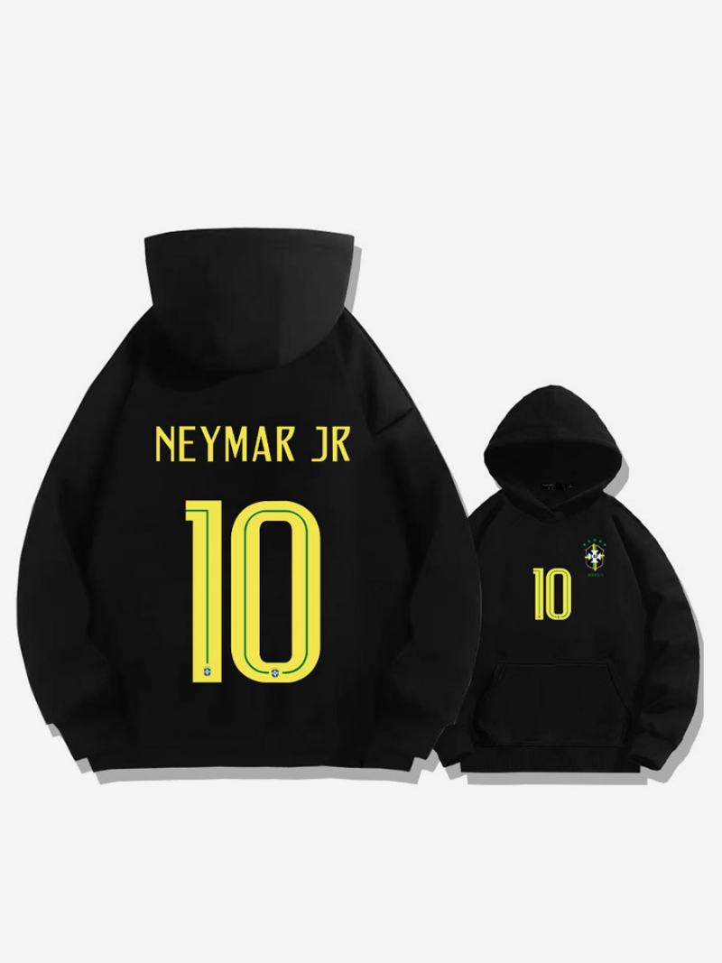 Brazil Training Hoodie Neymar Number 10 Ανδρικό Τοπ