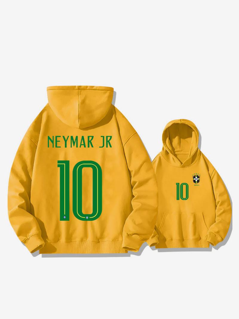 Brazil Training Hoodie Neymar Number 10 Ανδρικό Τοπ - Κίτρινο