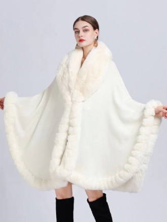 Cloak Cape Faux Fur Bride Wraps Poncho Coat Για Γυναίκες