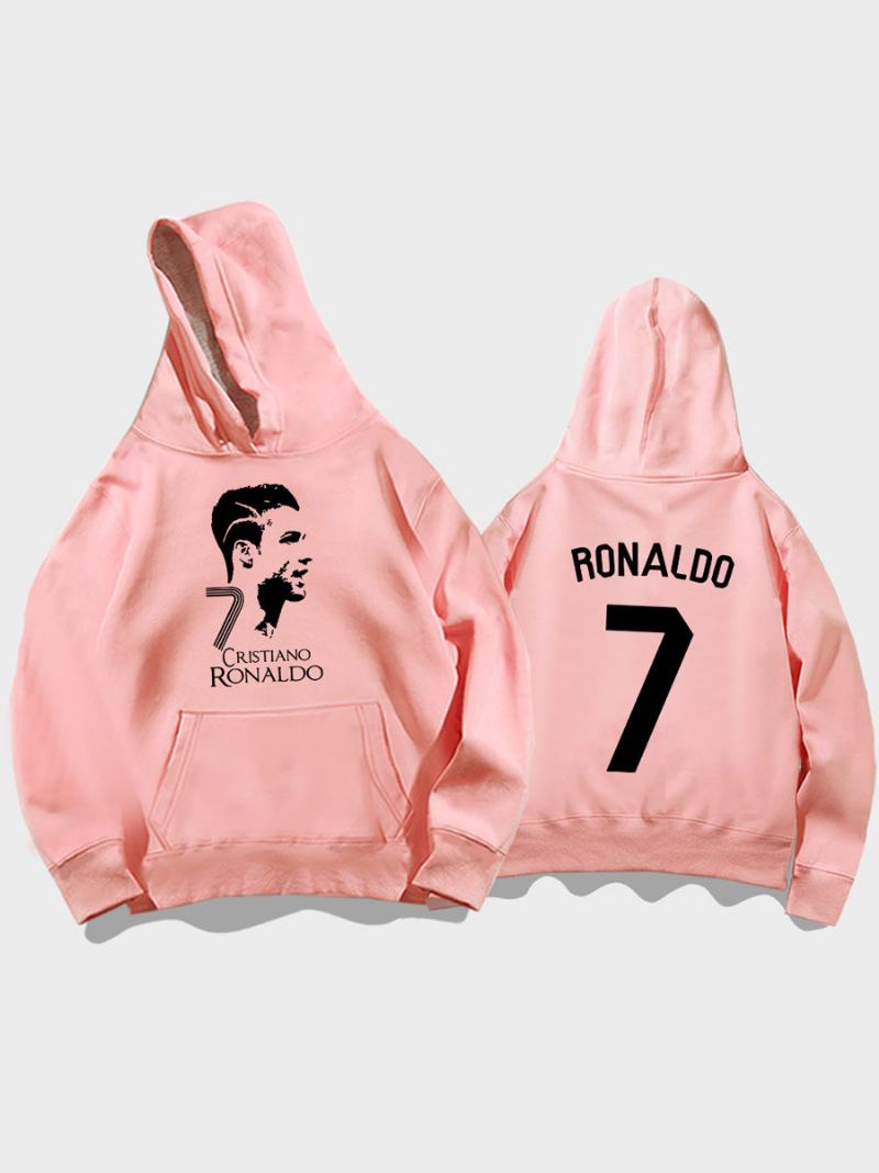 Cristiano Training Hoodie Ronaldo Number 7 Ανδρικό Τοπ - Ροζ