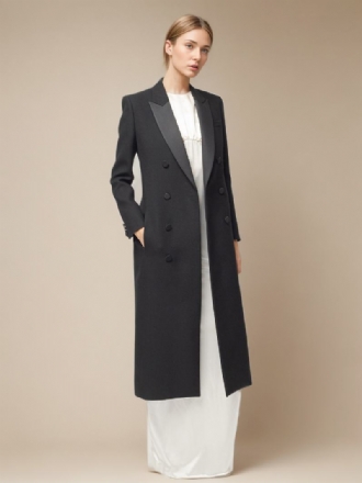 Extra Long Blazer Για Γυναικεία Πέτο Μονόχρωμα Φθινοπωρινά Ανοιξιάτικα Πανωφόρια