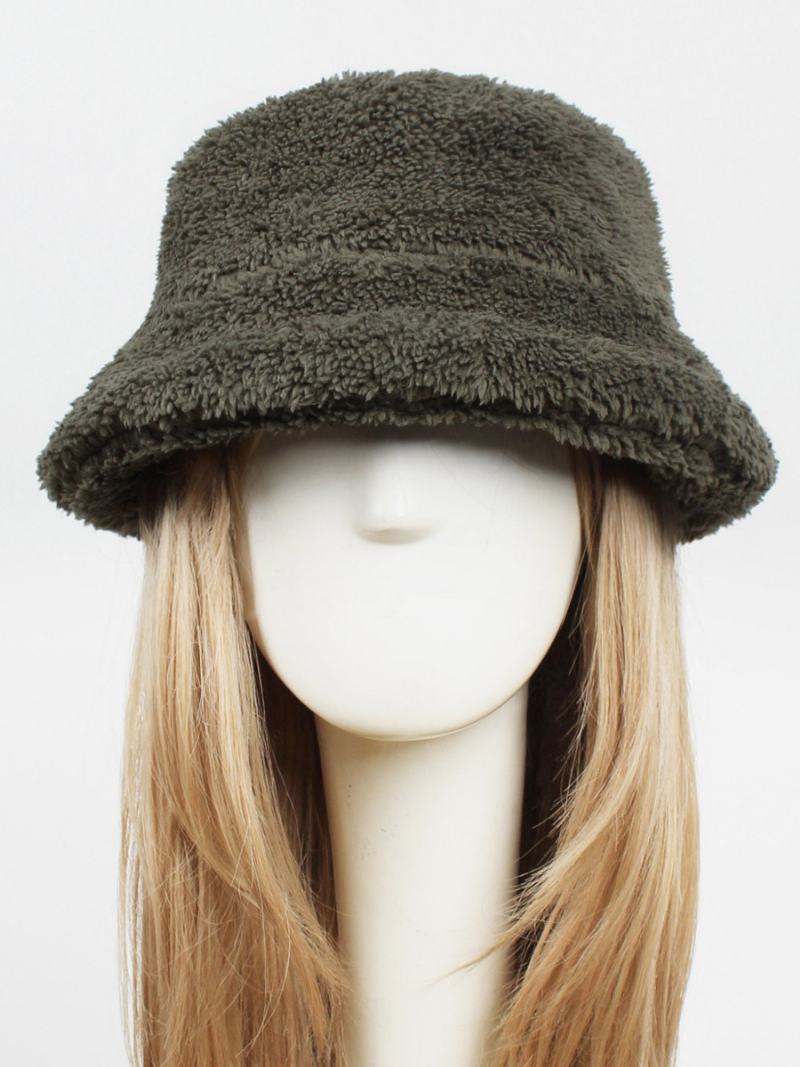 Fisherman Hats Faux Fur Μονόχρωμο Φθινοπωρινό Χειμώνα Γυναικείο Καπέλο - Hunter Green