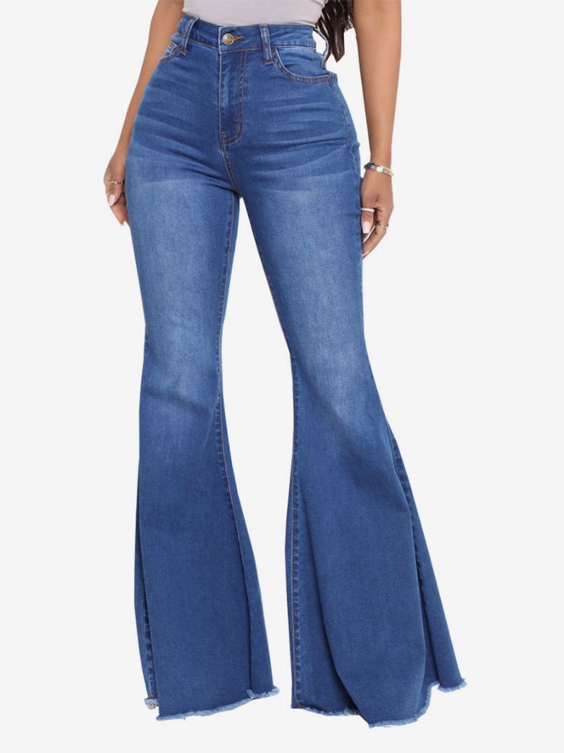 Flare Jeans Ψηλόποδα Βαμβακερά Καμπάνα Για Γυναίκες