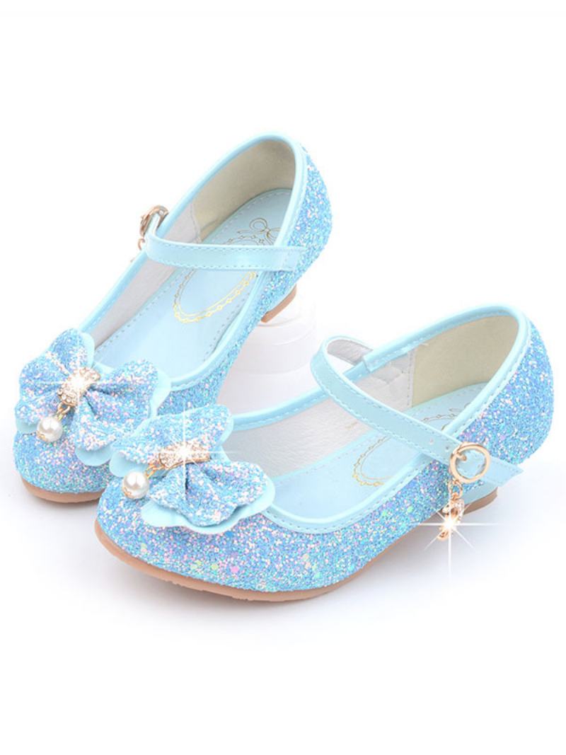 Flower Παπούτσια Για Κορίτσια Glitter Mary Jane Flats - Ανοιχτό Μπλε Του Ουρανού