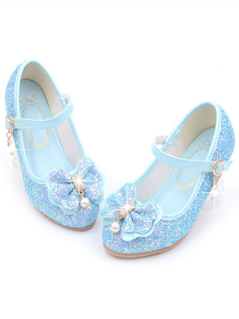 Flower Παπούτσια Για Κορίτσια Glitter Mary Jane Flats - Ανοιχτό Μπλε Του Ουρανού