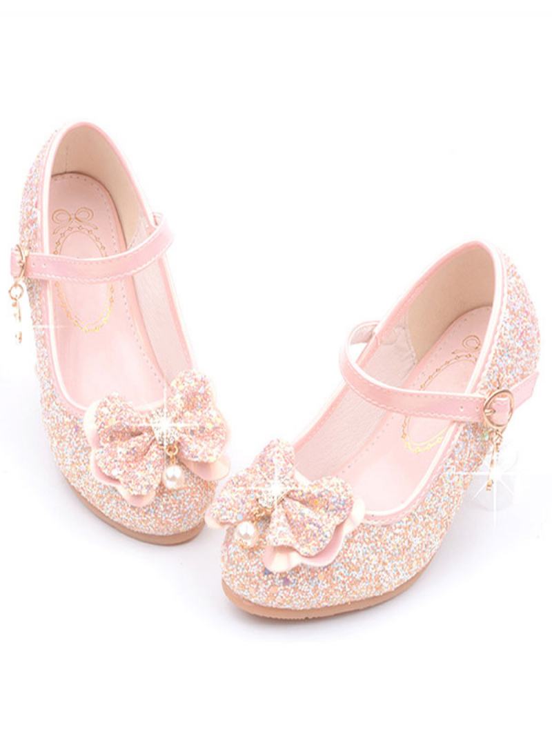 Flower Παπούτσια Για Κορίτσια Glitter Mary Jane Flats - Ροζ