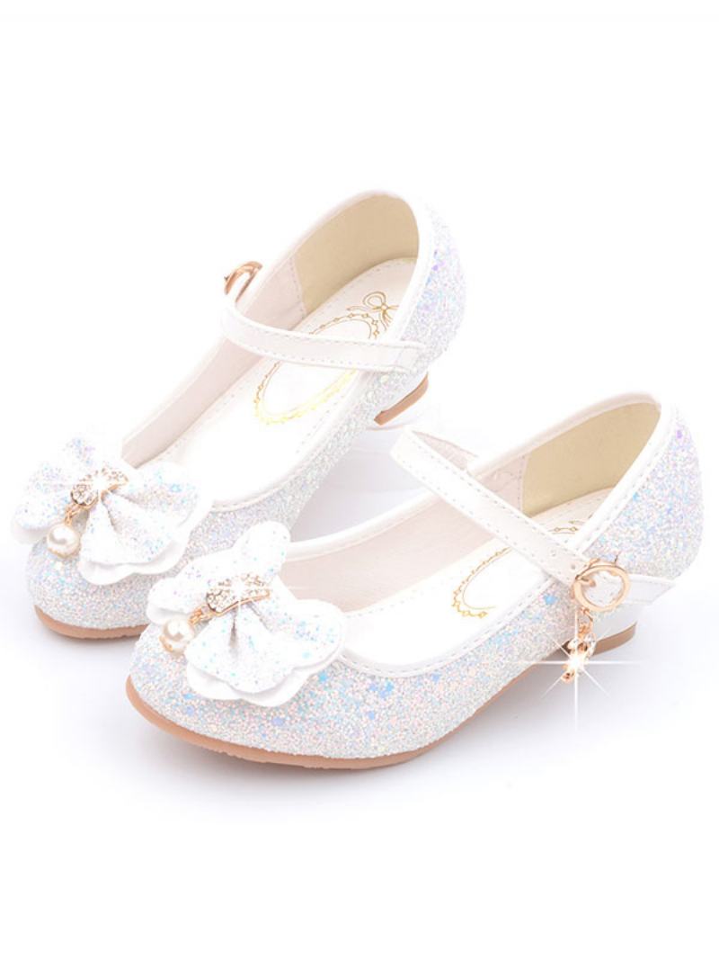 Flower Παπούτσια Για Κορίτσια Glitter Mary Jane Flats - Λευκό