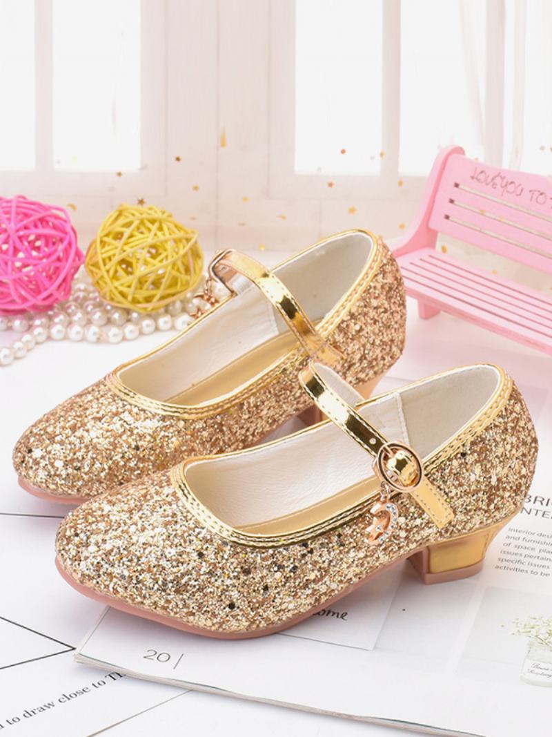 Flower Παπούτσια Για Κορίτσια Gold Υφασμάτινα Rhinestones Πάρτι Παιδιά - Χρυσό