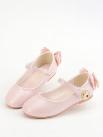 Flower Παπούτσια Για Κορίτσια Pink Pu Leather Bows Πάρτι For Kids