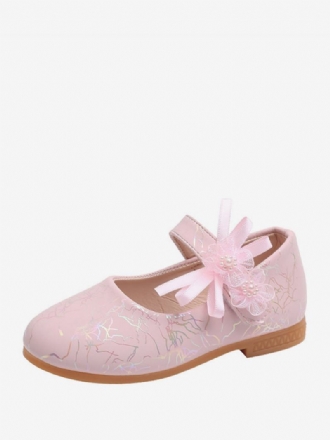 Flower Παπούτσια Για Κορίτσια Pink Pu Leather Bows Πάρτι For Kids