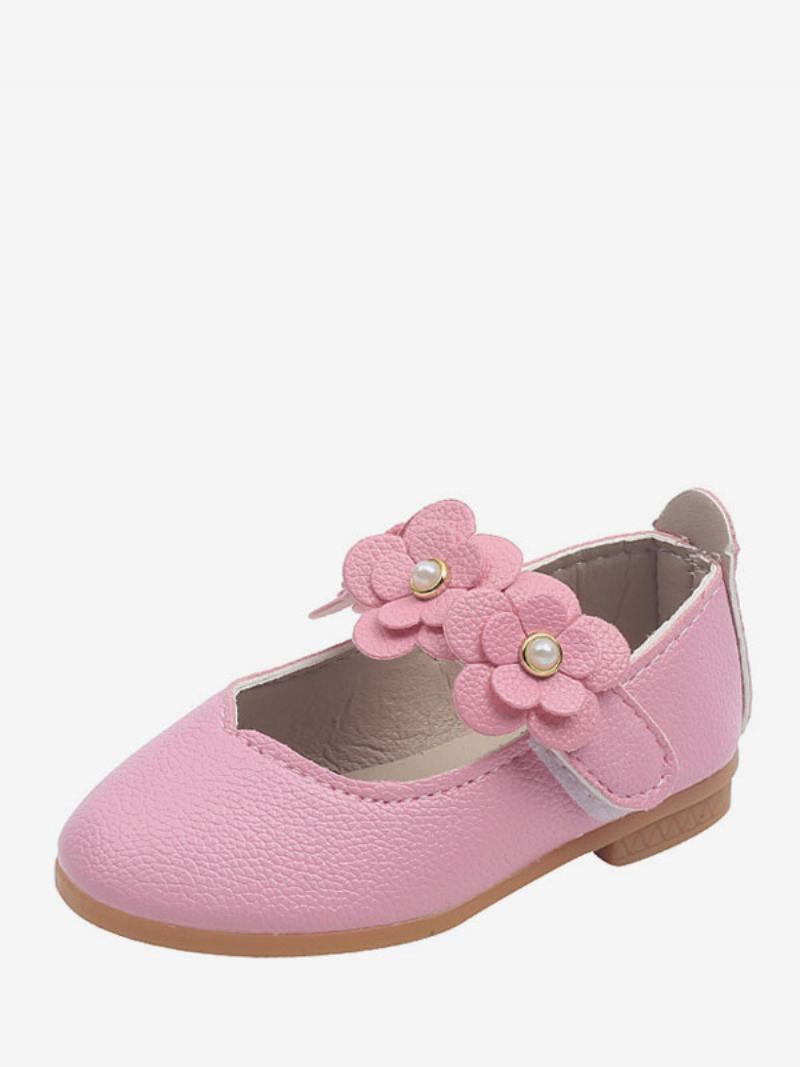 Flower Παπούτσια Για Κορίτσια Rose Pu Leather Flowers Πάρτι For Kids - Ροζ