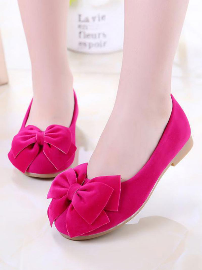 Flower Παπούτσια Για Κορίτσια Rose Suede Leather Bows Πάρτι For Kids