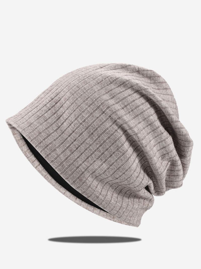 Knitted Cap Grooves Γυναικεία Καπέλα Για Φθινόπωρο Χειμώνα - Ανοιχτό Καφέ