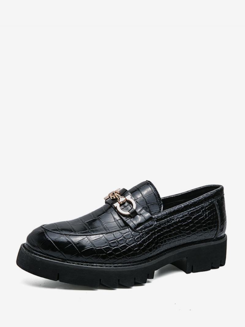 Loafer Ανδρικά Παπούτσια Slip-on Μεταλλικές Λεπτομέρειες Snake Print Round Toe Δέρμα Pu