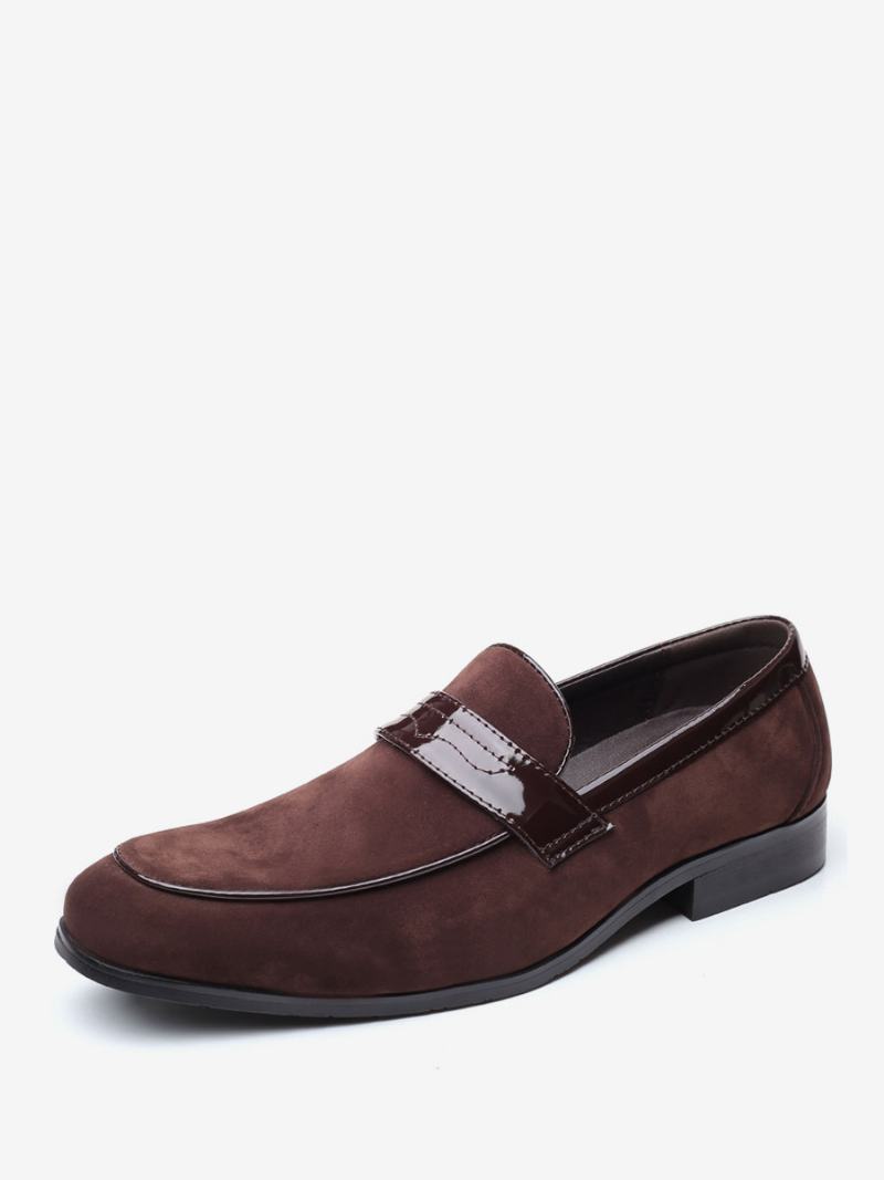 Loafer Παπούτσια Ανδρικά Slip-on Monk Strap Round Toe Δέρμα Pu - Καφέ Καφέ