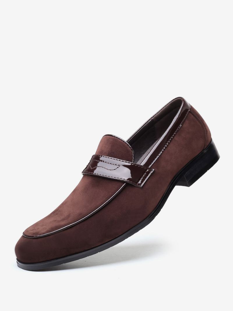 Loafer Παπούτσια Ανδρικά Slip-on Monk Strap Round Toe Δέρμα Pu - Καφέ Καφέ