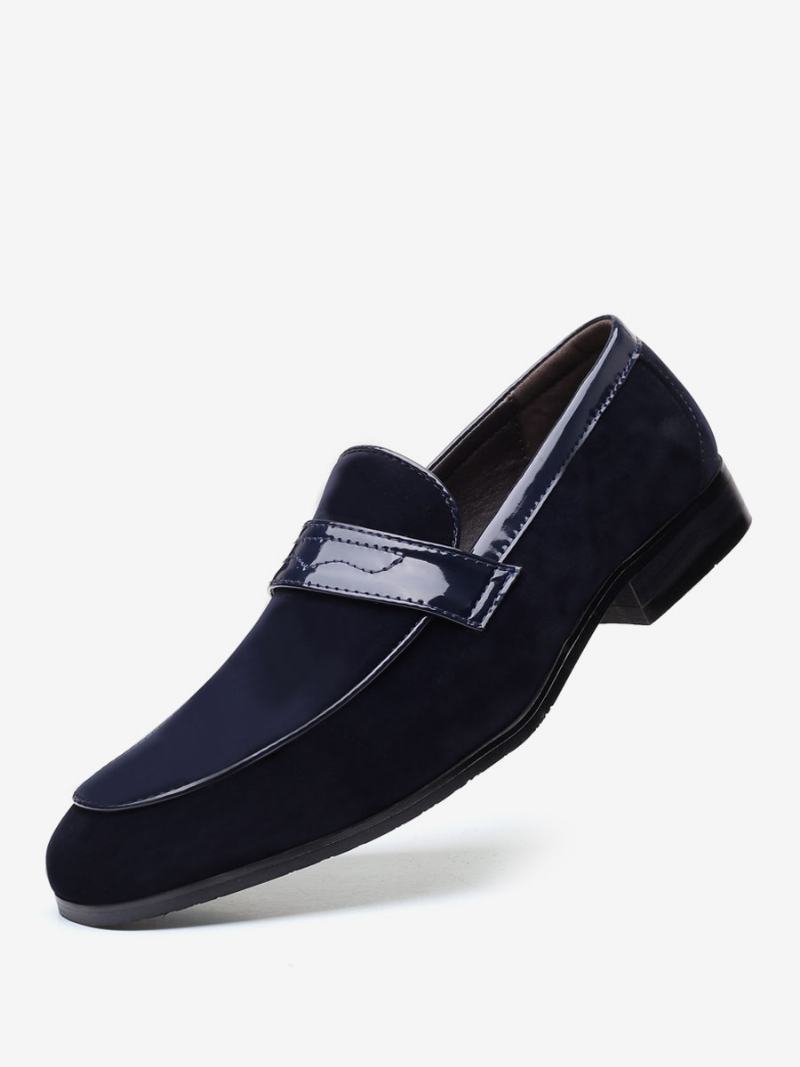 Loafer Παπούτσια Ανδρικά Slip-on Monk Strap Round Toe Δέρμα Pu - Μπλε