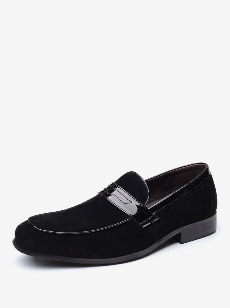 Loafer Παπούτσια Ανδρικά Slip-on Monk Strap Round Toe Δέρμα Pu - Μαύρο