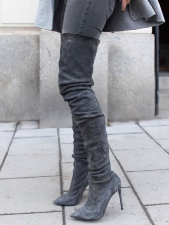 Over The Knee Γυναικείες Μπότες Micro Suede Stiletto Heel Thigh Boots