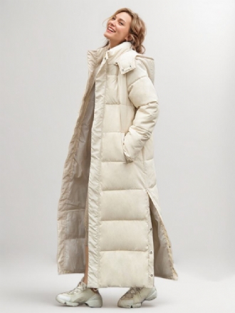 Puffer Coats Εκρού Λευκό Χειμερινά Μακριά Πανωφόρια Γυναικεία