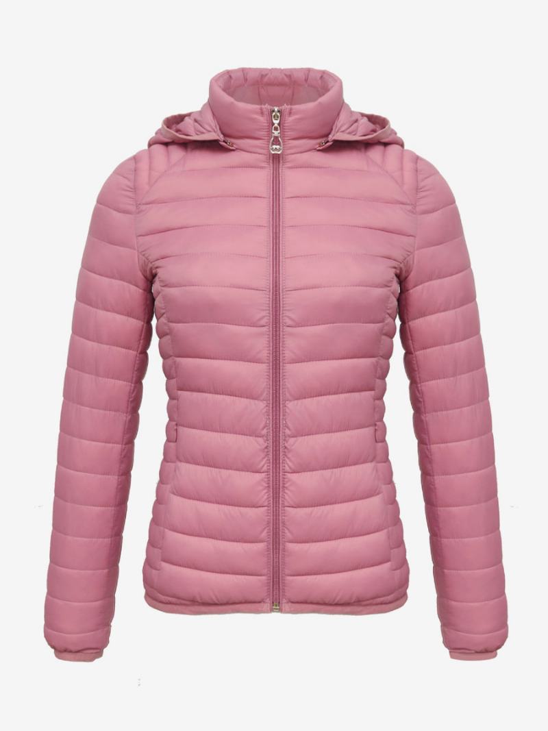 Puffer Coats Ροζ Με Κουκούλα Βαμβακερά Χειμερινά Ζεστά Πανωφόρια Για Γυναίκες - Cameo Pink