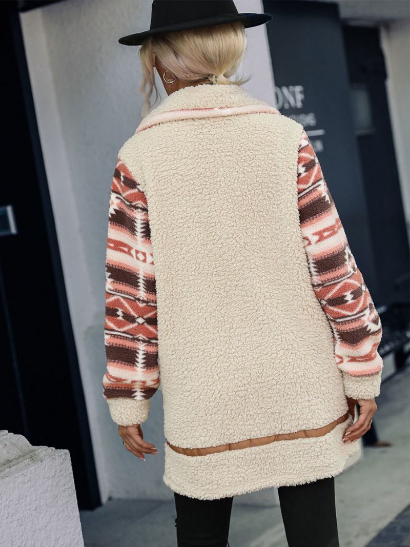 Teddy Coat Bohemian Φθινοπωρινά Εξωτερικά Ρούχα Για Γυναίκες - Ανοιχτό Καφέ