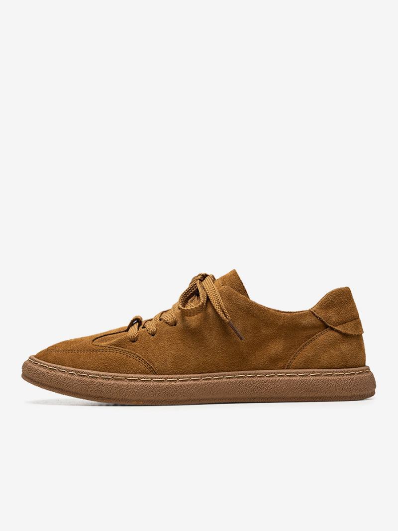 Αθλητικά Παπούτσια Για Άνδρες Cozy Suede Leather Round Toe Causal - Κίτρινο