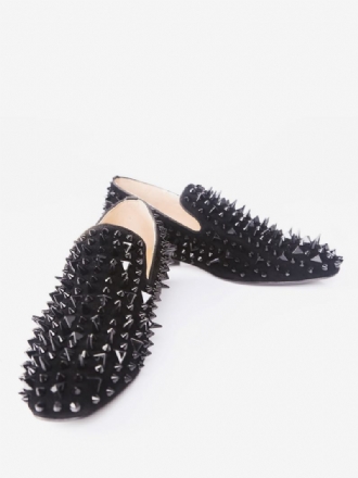 Ανδρικά Black Spike Loafers Prom Party Γαμήλια Παπούτσια With Riverts