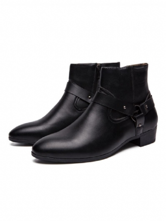 Ανδρικά Chelsea Boots Fabulous Buckle Pu Δερμάτινα Μυτερά Μποτάκια