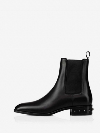 Ανδρικά Chelsea Boots Μαύρα Τετράγωνα Δάχτυλα Ankle Prom Spikes Heel