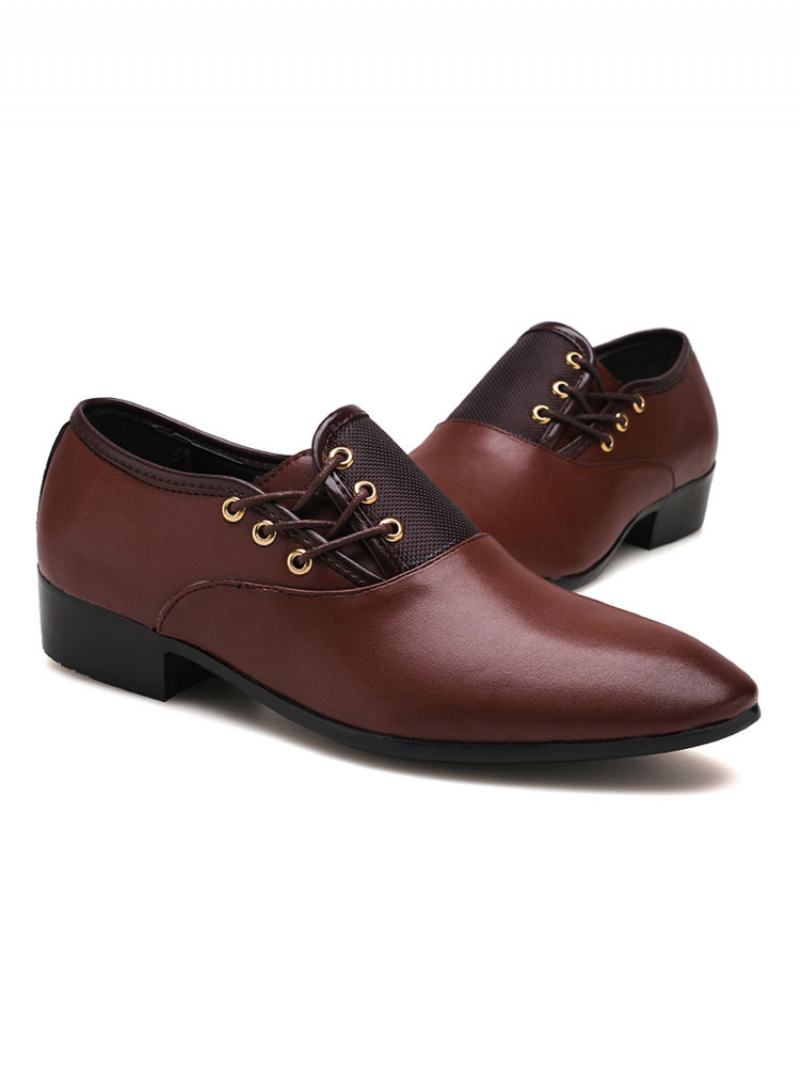 Ανδρικά Lace Up Monk Strap Slip On Loafers - Καφέ Καφέ