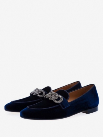 Ανδρικά Loafer Prom Party Νυφικά Παπούτσια Μόδας Micro Suede Επάνω Αλυσίδες Έργα Τέχνης Slip-on Casual Flat