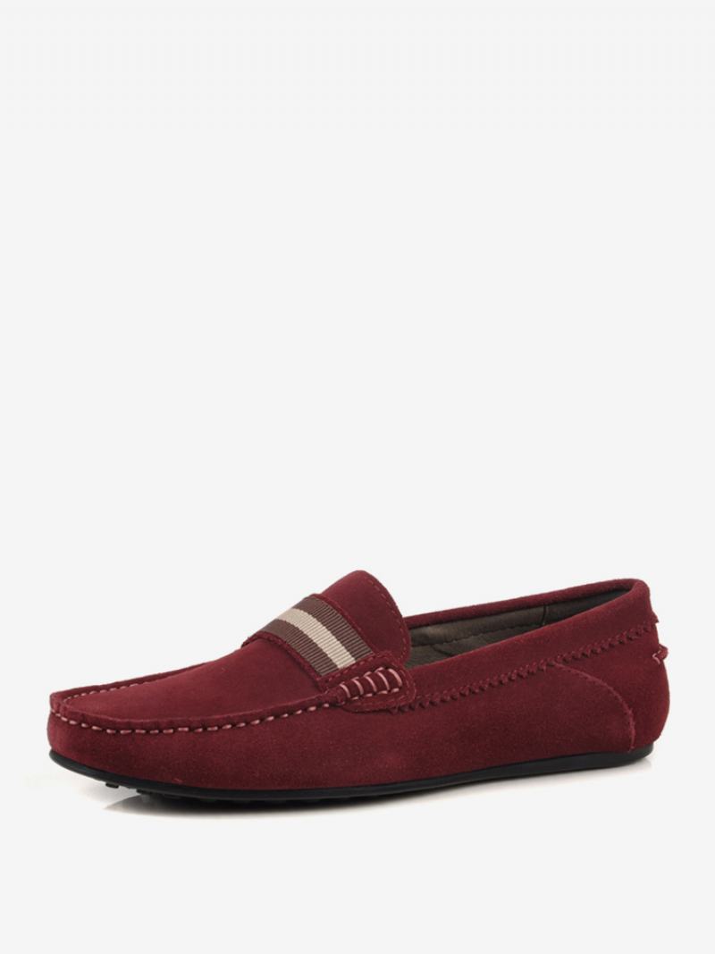 Ανδρικά Loafer Slip On Από Δέρμα Αγελάδας - Κόκκινο