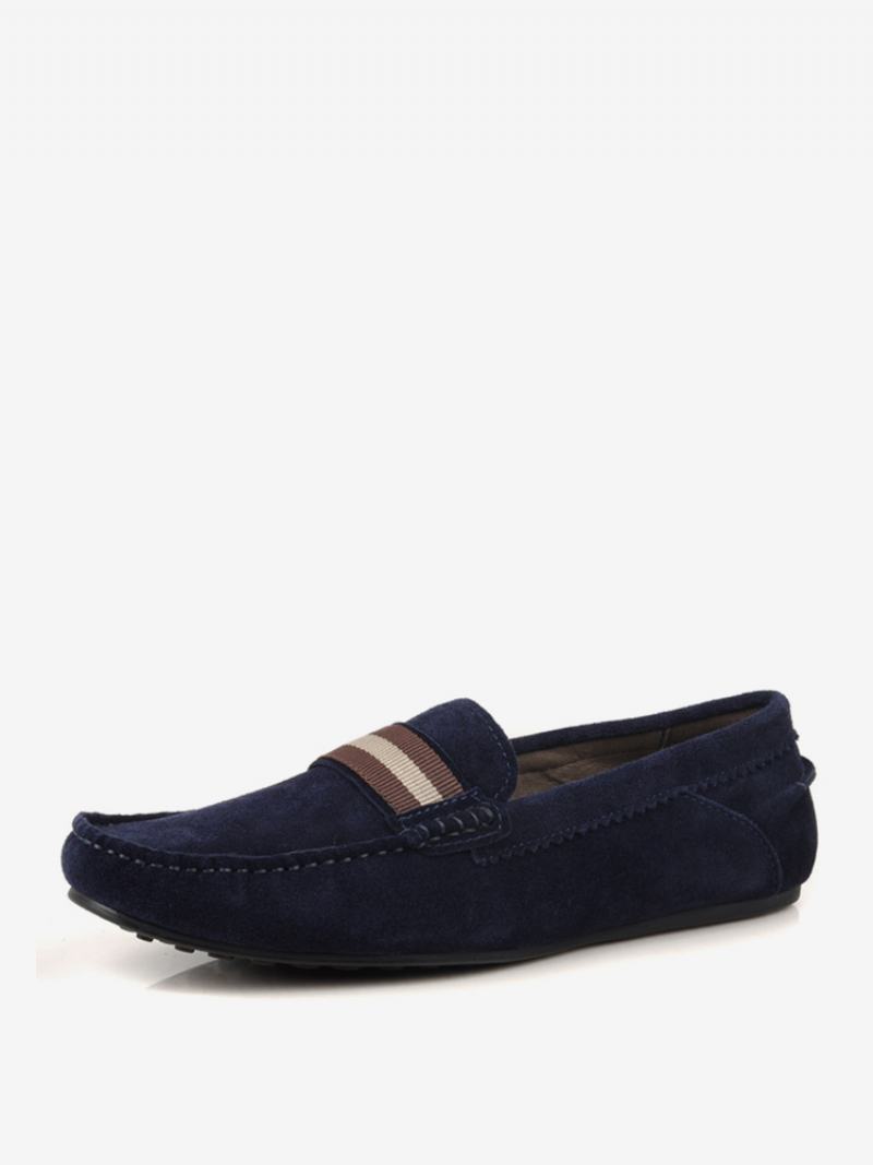 Ανδρικά Loafer Slip On Από Δέρμα Αγελάδας - Βαθύ Μπλε