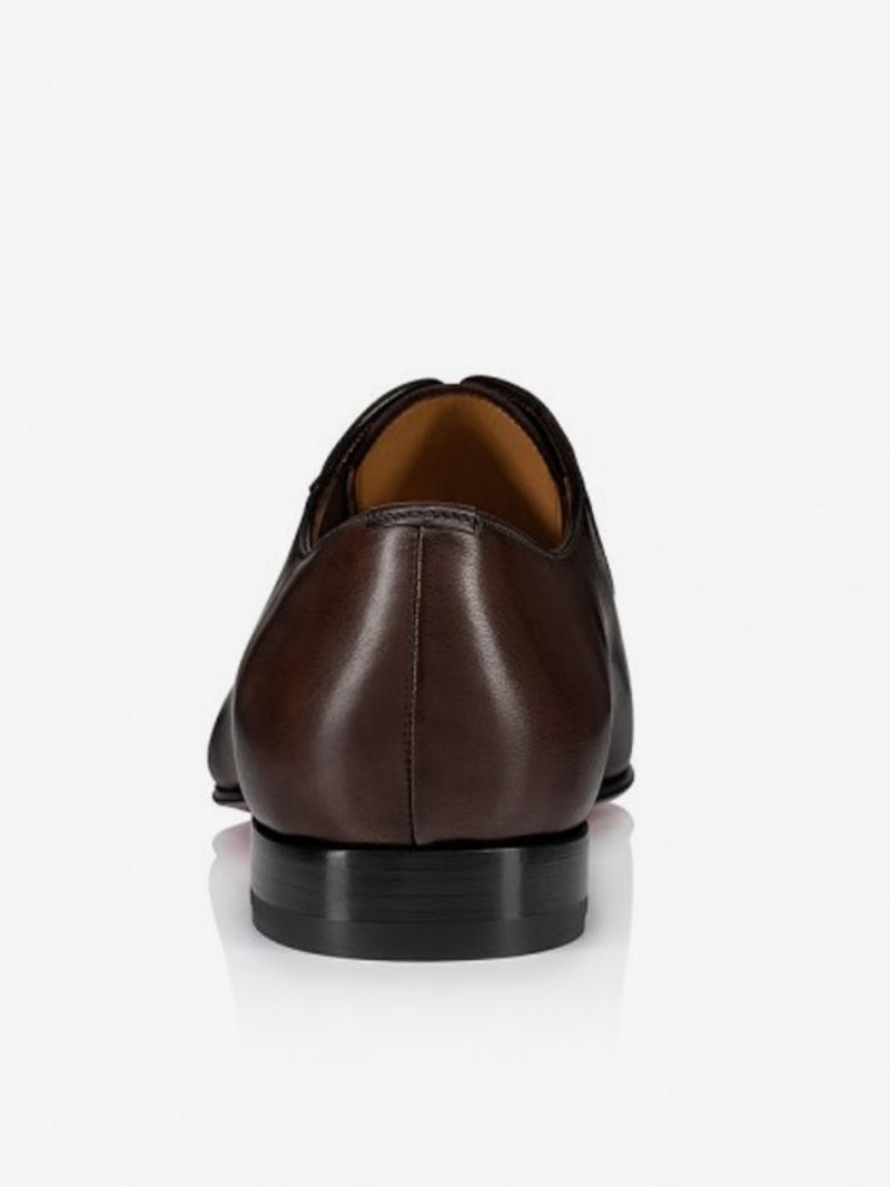 Ανδρικά Loafer Παπούτσια Round Toe Pu Δερμάτινα Oxford Wedding Prom - Καφέ Καφέ