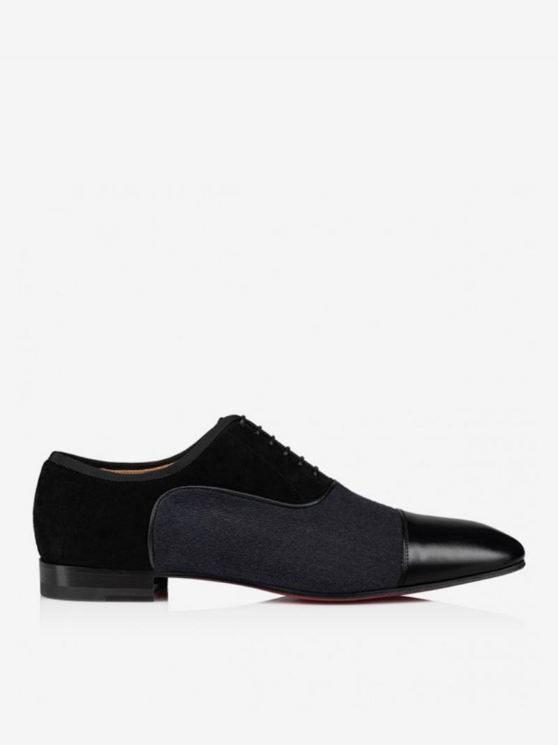 Ανδρικά Loafer Παπούτσια Round Toe Pu Δερμάτινα Oxford Wedding Prom - Μαύρος