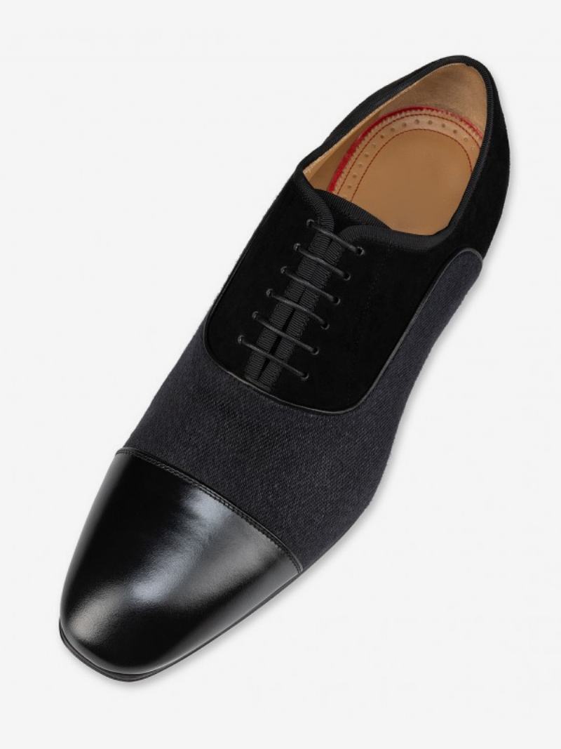 Ανδρικά Loafer Παπούτσια Round Toe Pu Δερμάτινα Oxford Wedding Prom - Μαύρος