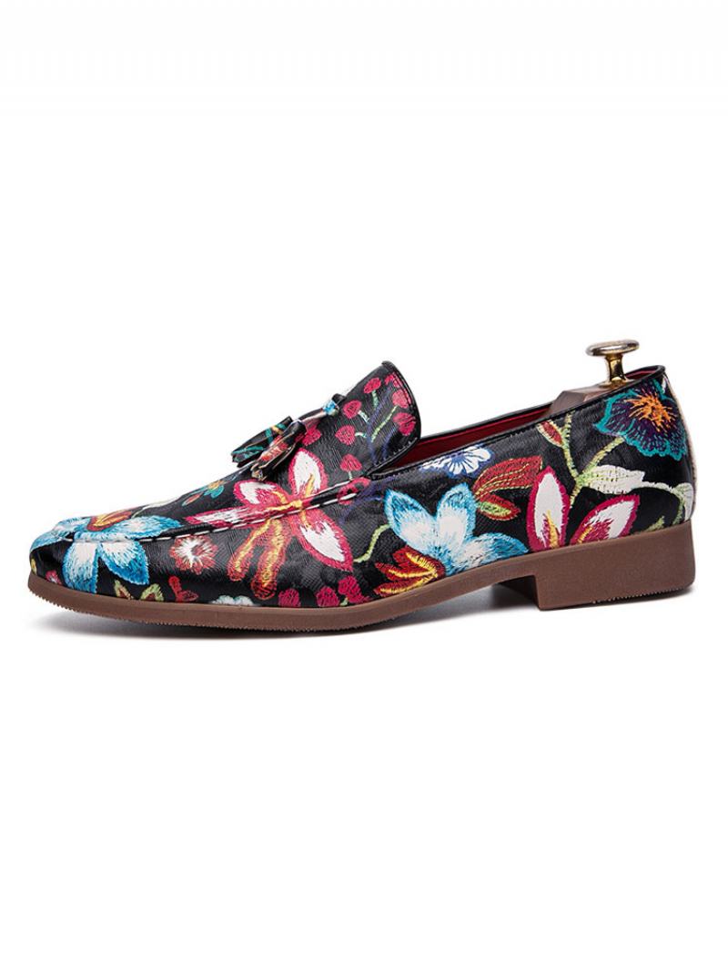 Ανδρικά Loafers Floral Με Φούντα - Κόκκινο