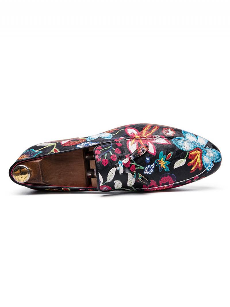 Ανδρικά Loafers Floral Με Φούντα - Κόκκινο