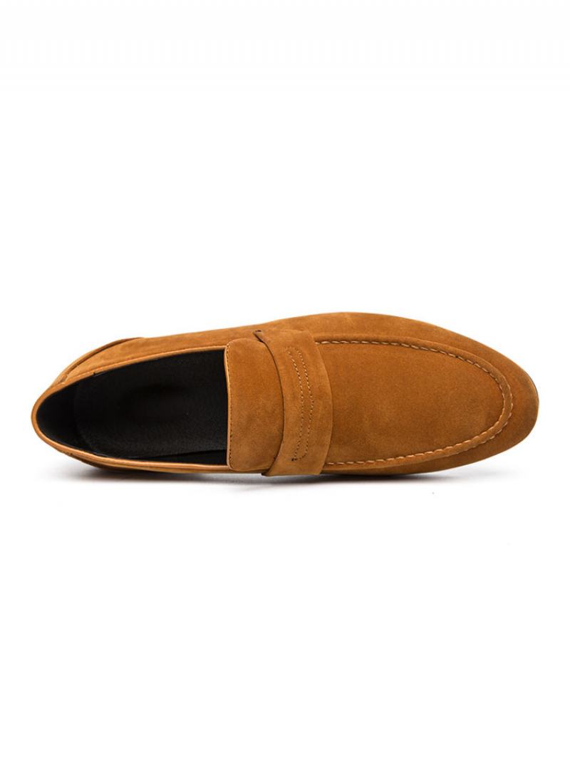 Ανδρικά Loafers Penny Με Faux Suede Prom Party Γαμήλια Παπούτσια - Κίτρινο