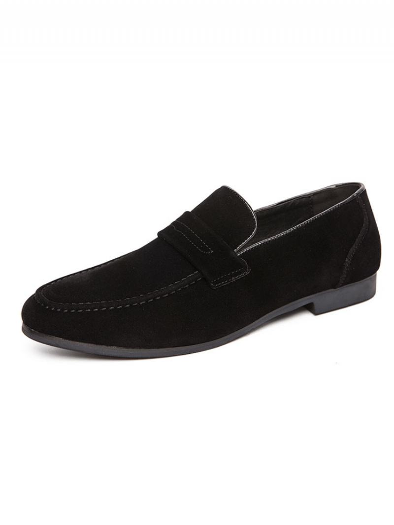 Ανδρικά Loafers Penny Με Faux Suede Prom Party Γαμήλια Παπούτσια - Μαύρο