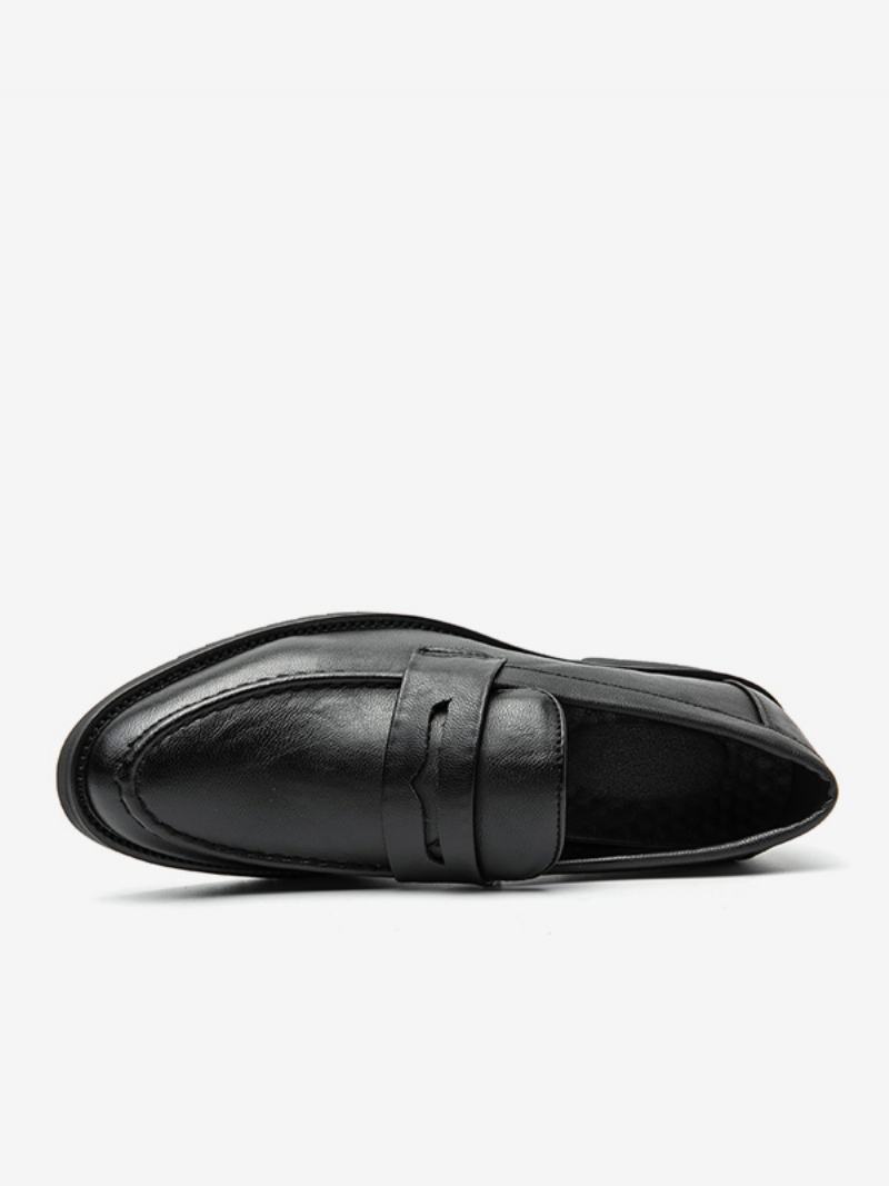 Ανδρικά Loafers Prom Slip-on Round Toe Pu Δερμάτινα Loafer Παπούτσια - Μαύρο