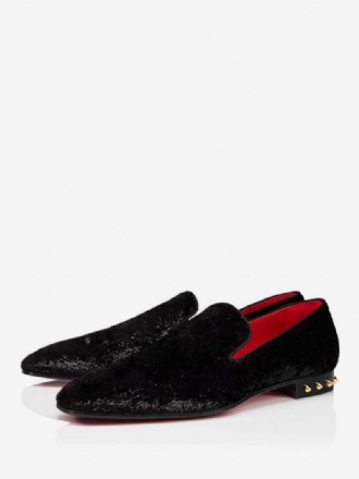 Ανδρικά Loafers Slip-on Rivets Square Toe Suede Spikes Heel Prom Γαμήλια Παπούτσια