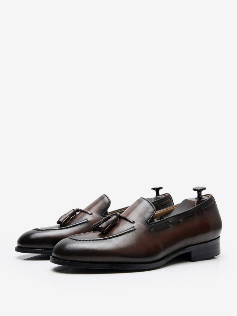 Ανδρικά Mne's Loafers Cowhide Slip-on Tassel Prom Παπούτσια Για Νυφικό